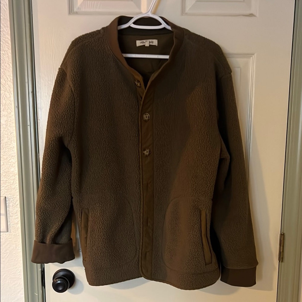 Madewell army green sherpa